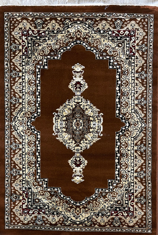 Brown Area Rug - 120x170cm (3.11x5.7)feet - Soft & Durable Centrepiece