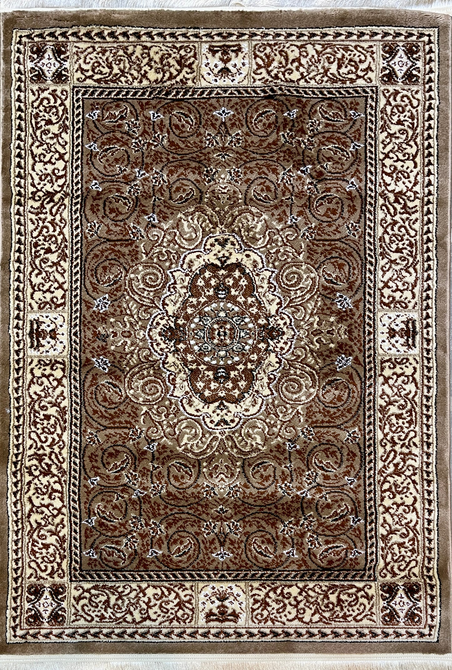 Elegant Light Brown Turkish Rug – 120x170cm (3.11x5.7)feet