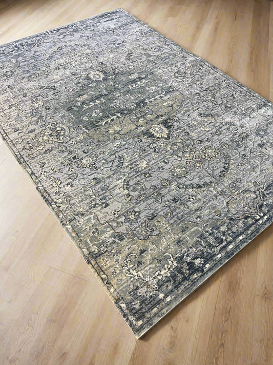 Contemporary Cream & Grey Rug - 160x220cm (5.3x7.7)feet